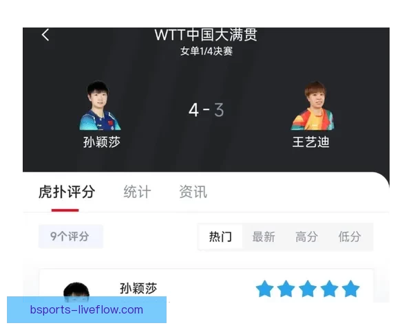 孙颖莎横扫王艺迪复仇 六年九进决赛仍需仰望一位传奇大神